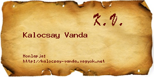 Kalocsay Vanda névjegykártya
